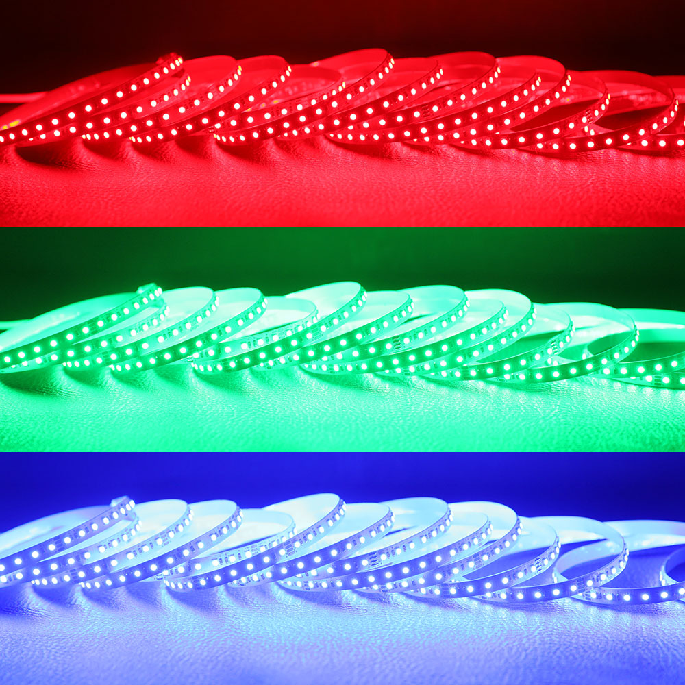 RGB Multi-Color Super Bright High Density LED Strip - DC24V 120LEDs/m 16.4ft 8mm RGB Multi-Color Super Bright High Density LED Strip - DC24V 120LEDs/m 16.4ft 8mm
